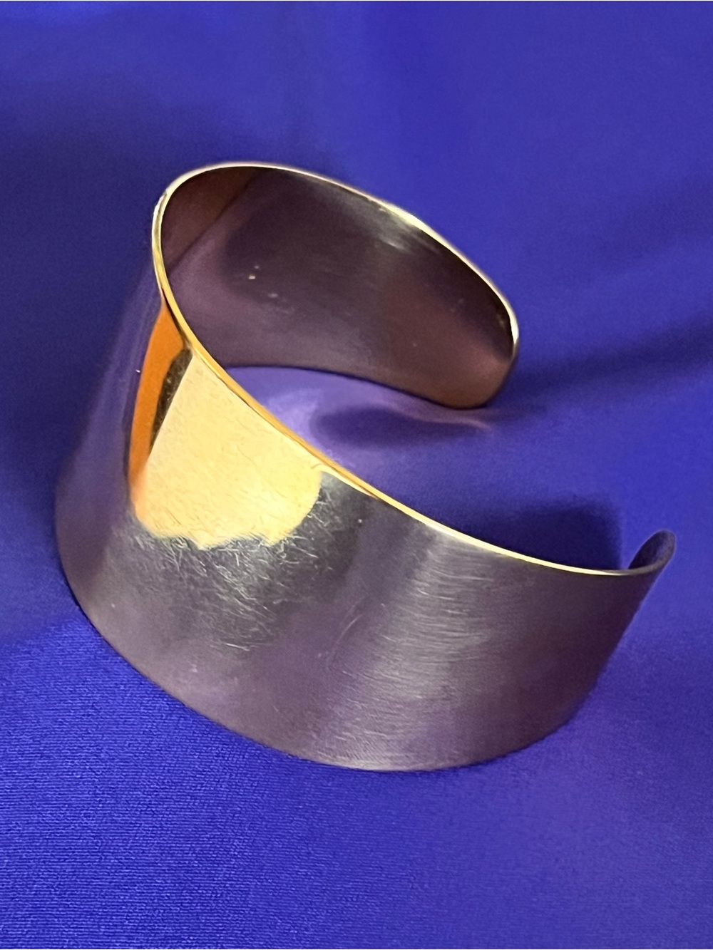 Vintage Gold Tone Tapered Cuff Bracelet Milor, Italy